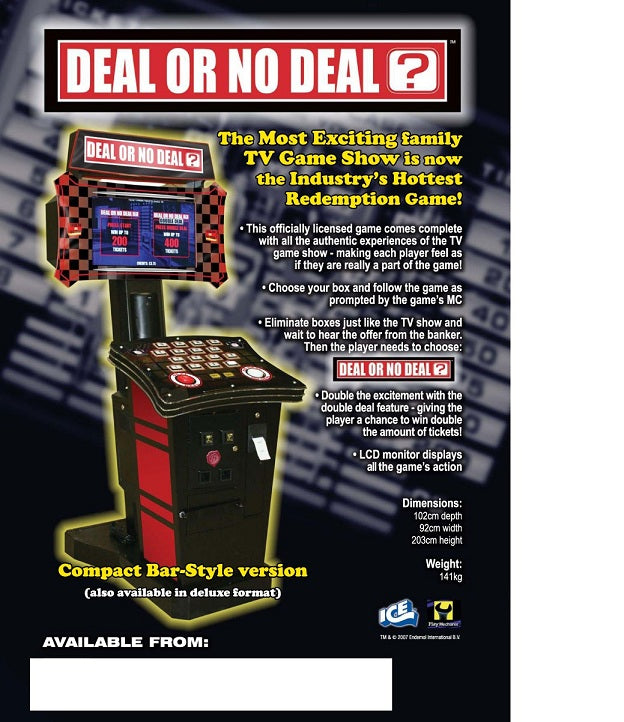 Deal or No Deal Ticket Arcade Game | M&P Amusement