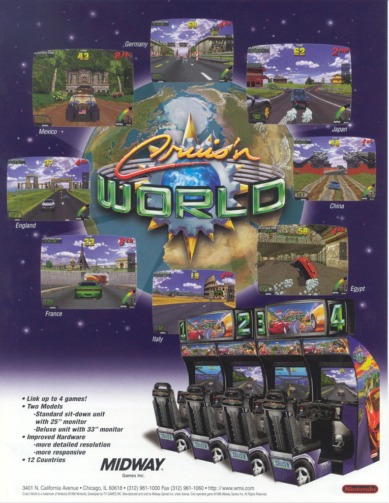 Cruis'n World Sit-Down Arcade Game