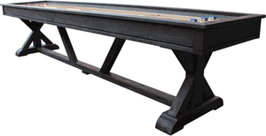 Brazos River Weathered Black Pro-Style 12' Shuffleboard Table