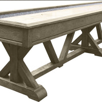 Brazos River Weathered Grey Pro-Style 14' Shuffleboard Table
