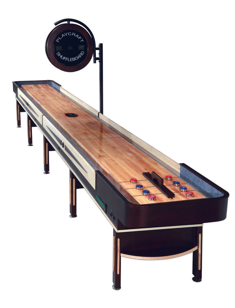 Playcraft 12' Honey Oak Woodbridge Shuffleboard Table