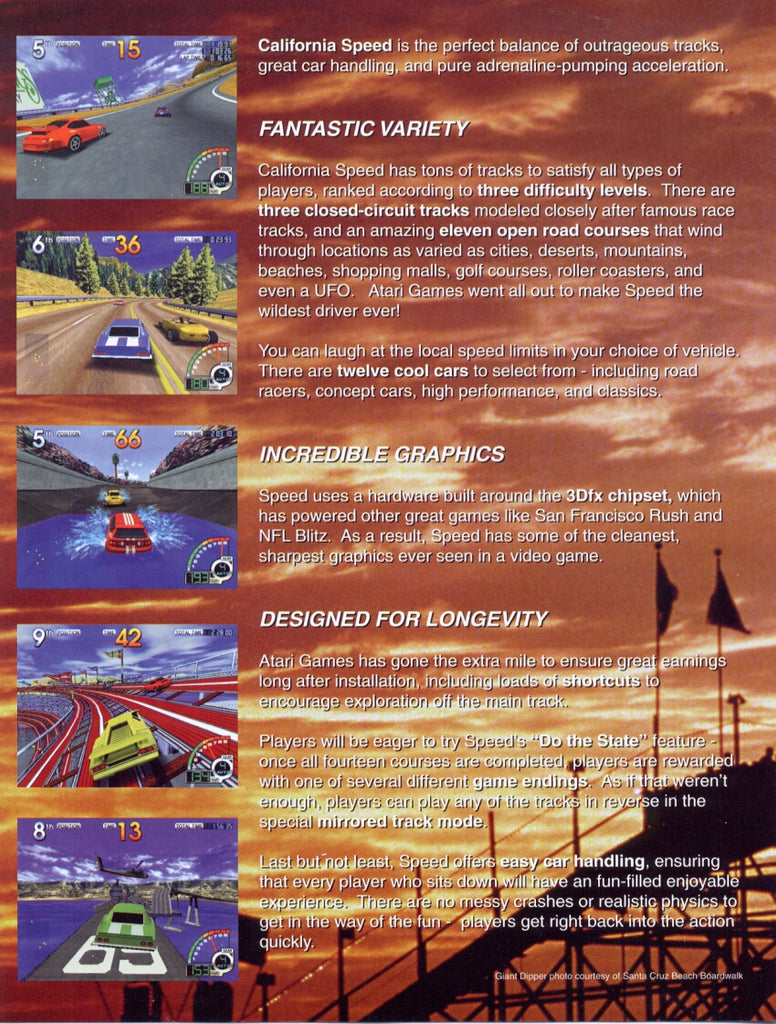 California Speed Arcade Driving Game | M&P Amusement